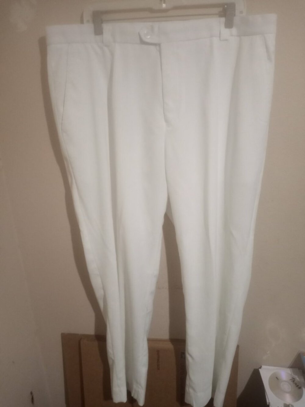 New Michael Irvin Pants Mens 40x30 White Rayon Pleated Dress Playmaker NWT